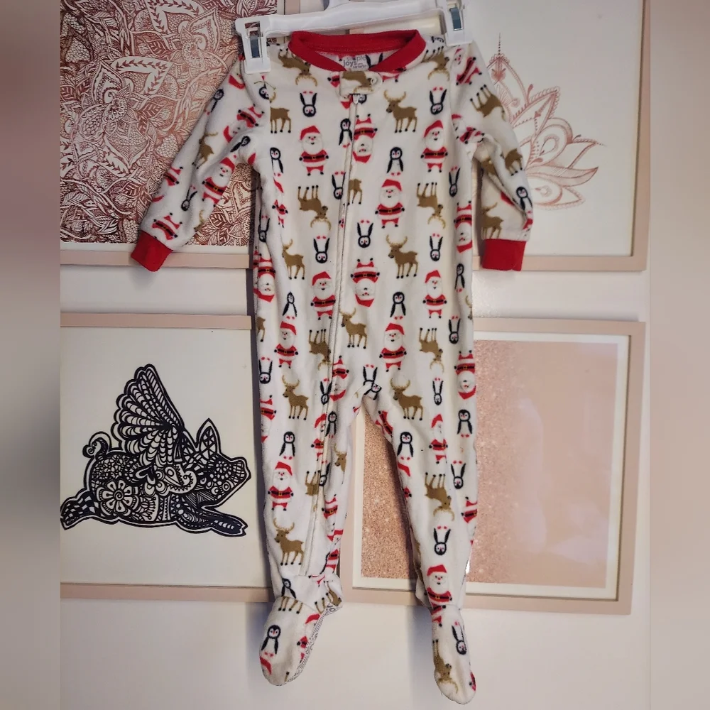 4 Carter's Christmas sleepers,  12 months